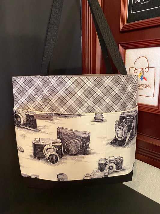 Focus Plaid Tote